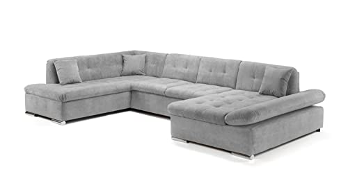 Honeypot – Sofa – Bergen – Corner – Sofabed – Storage – Fabric (All Grey, Left Hand Corner)