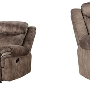 Acme Furniture Zubaida Sofa (Glider & Motion) – – 2-Tone Chocolate Velvet & Zubaida Glider Recliner – – 2-Tone Chocolate Velvet.
