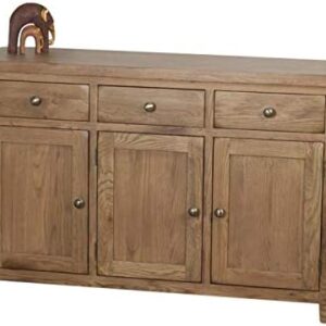 Classically Modern Chunky Solid Oak Dorset Country 3 Door 3 Drawer Sideboard/Cabinet/Cupboard Living Dining Room Furniture