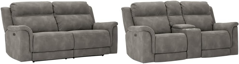 Signature Design by Ashley Next-Gen DuraPella Sofas, Slate & Next-Gen DuraPella Love Seats, Slate