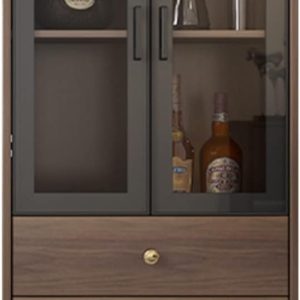 SUNESA Wine Cabinet Simplicity Wine Cabinet with 2 Doors and 2 Drawers, Entryway Storage Cabinet Dining Room Storage Bar Cabinet Living Room Bar Cabinets