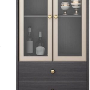 bar cabinets Wine Cabinet Living Room Simple Glass Drawer Bar Cabinet Sideboard Light Luxury Small Wine Storage Rack with Drawers bar cabinets for liquor and galsses (Size : L)