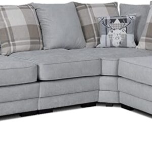 VERONA GREY SUEDE FABRIC LARGE CORNER SOFA SETTEE – SOFA FOR LIVING ROOM-LEFT/RIGHT HAND SIDE SOFAS- DELIVERY ALL OVER UK-003 (Left hand side)
