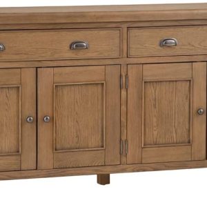 The Furniture Outlet Wessex Smoked Oak Extra Large 4 Door Sideboard