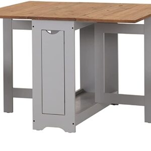 Seconique Santos Butterfly Folding Dining Set, Grey, Grey & Pine