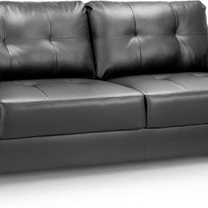 Honeypot – Sofa – Jerry – 3 Seater – 2 Seater – Armchair – Black – Grey – Faux leather (3 Seater, Black)