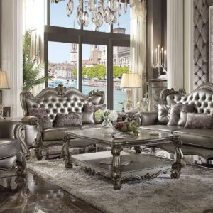 Acme Furniture Upholstered Sofas, Silver/Antique Platinum