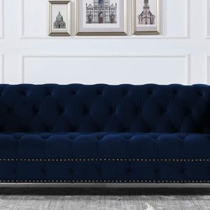Jennifer Taylor Home Dalton Sofas, Navy Blue Velvet